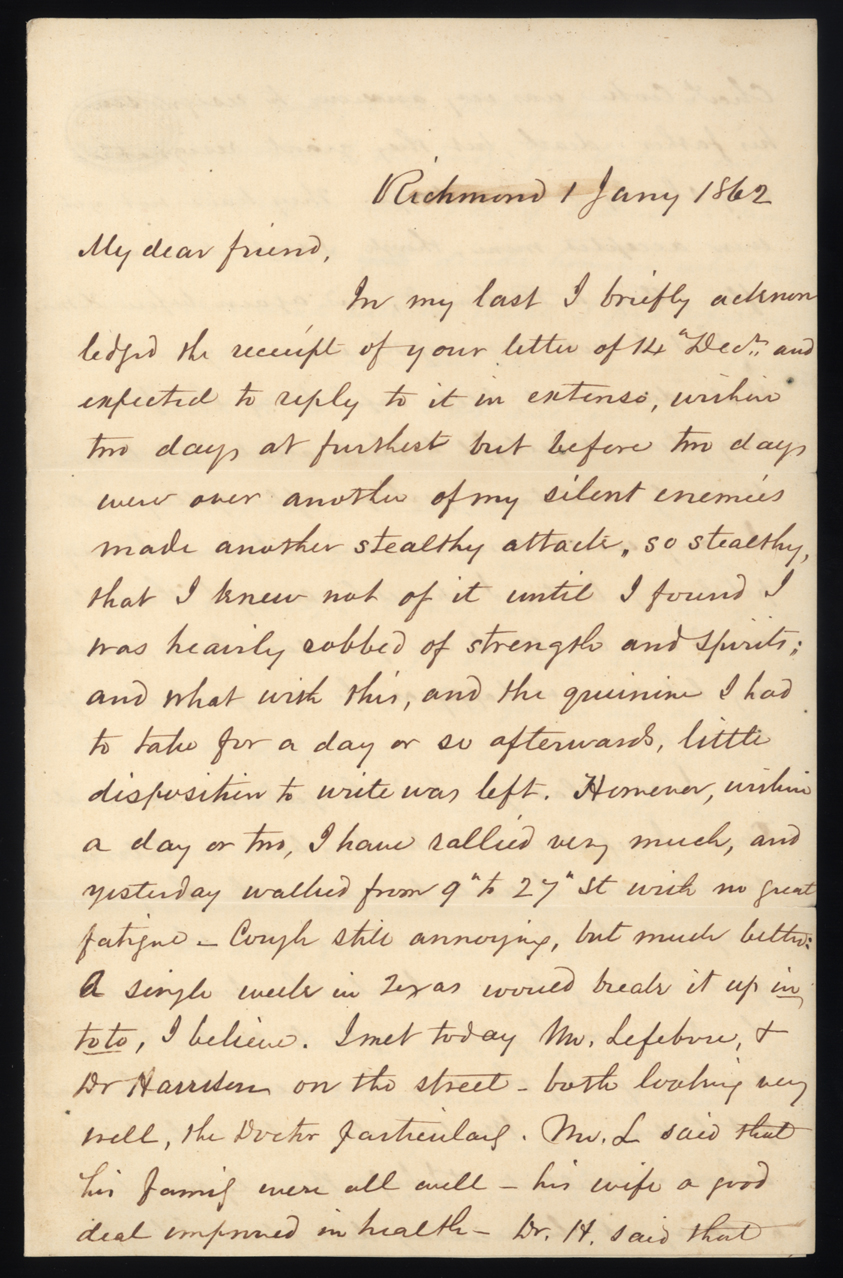 Letter, Leroy H. Anderson, Richmond, Virginia, to Mary Reavis