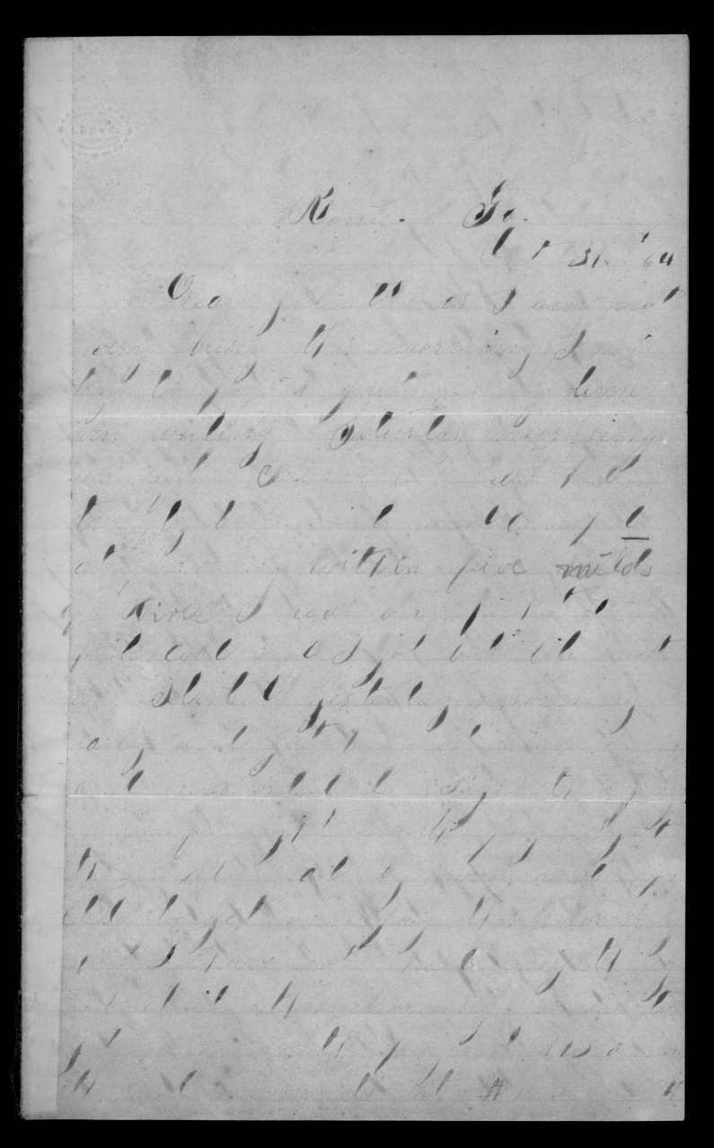 Letter, Charles Caley, Rome, Georgia, to Juliaette Carpenter Caley