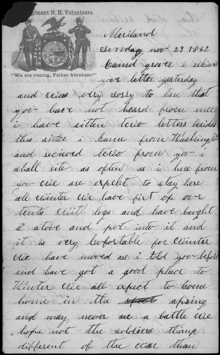 Letter, William Combs, Poolesville, Maryland, to Eliza Doolittle Combs