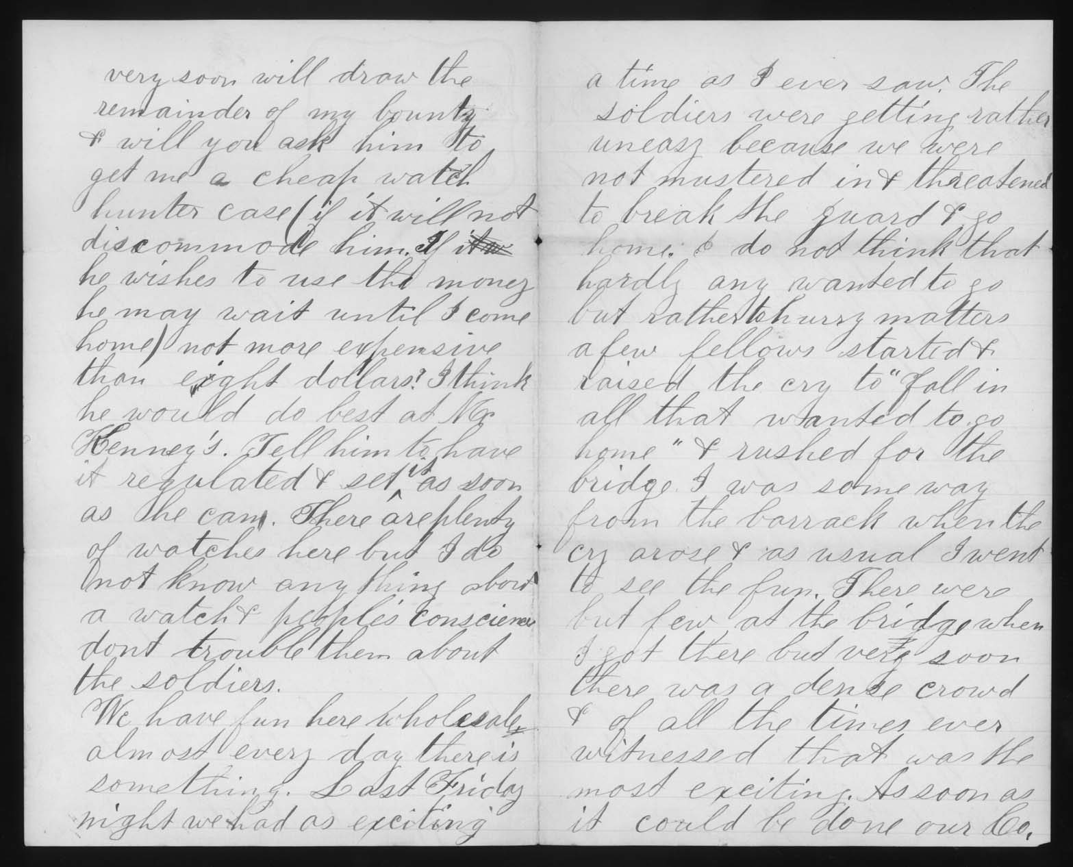 Letter, John M. Jackson, Camp Abraham Lincoln, Portland, Maine, to Alonzo Jackson, Pages 2-3