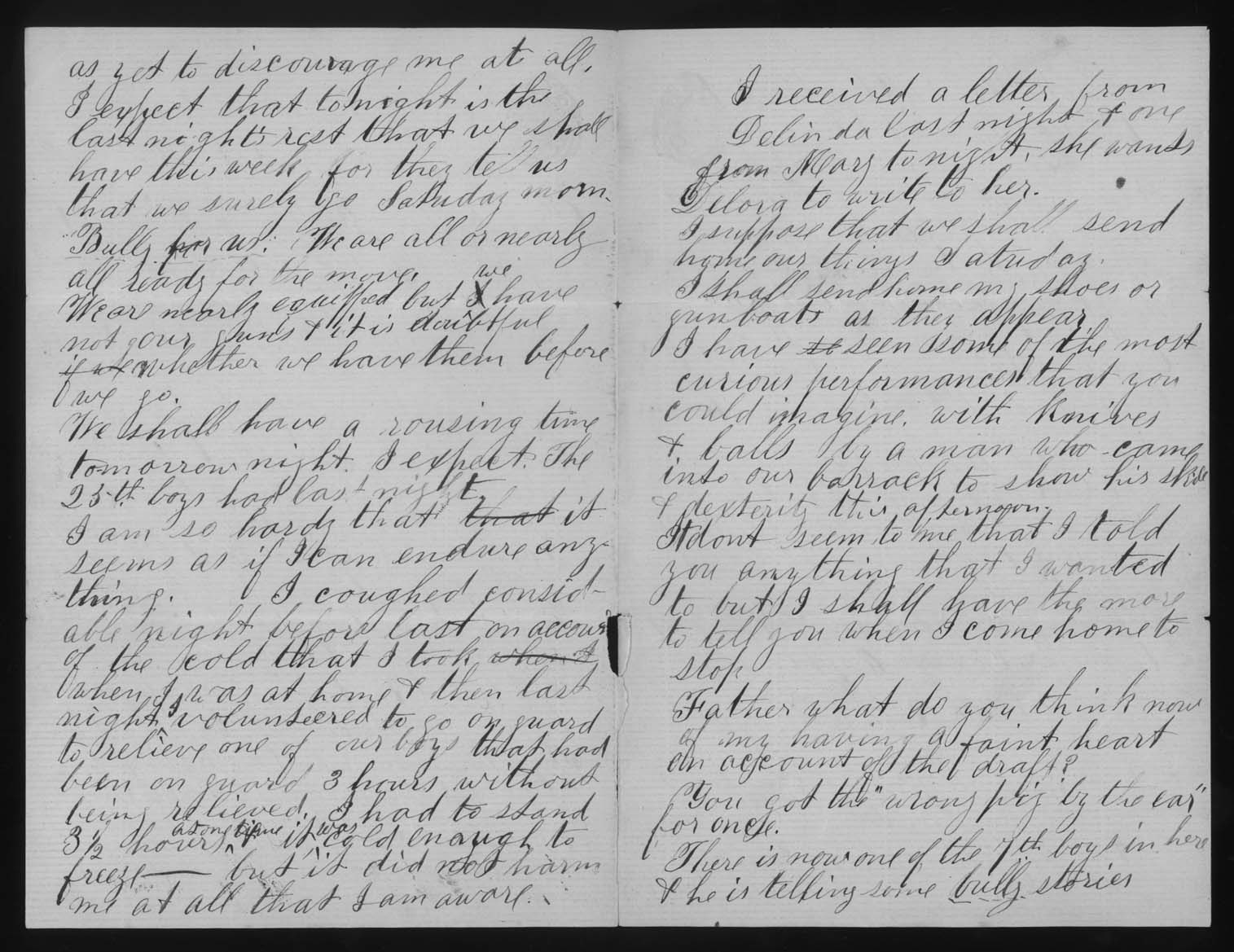 Letter, John M. Jackson, Camp Abraham Lincoln, Portland, Maine, to Joseph Jackson Family, Pages 2-3