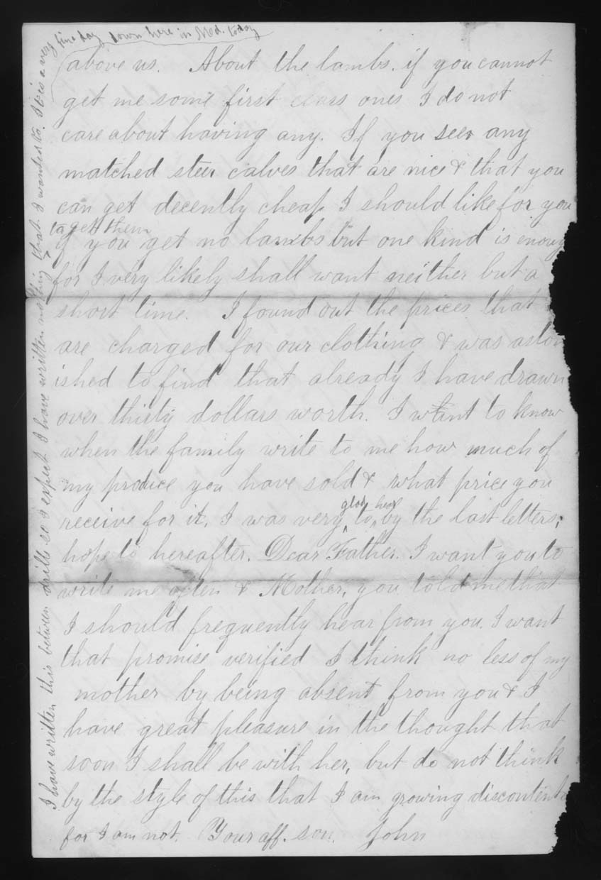 Letter, John M. Jackson, Camp Grover, Maryland, to Joseph Jackson, Page 4