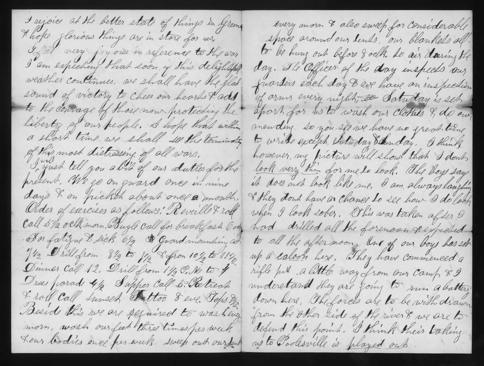 Letter, John M. Jackson, Camp near Edwards Ferry, Maryland, to Betsey Mower Jackson, Pages 2-3
