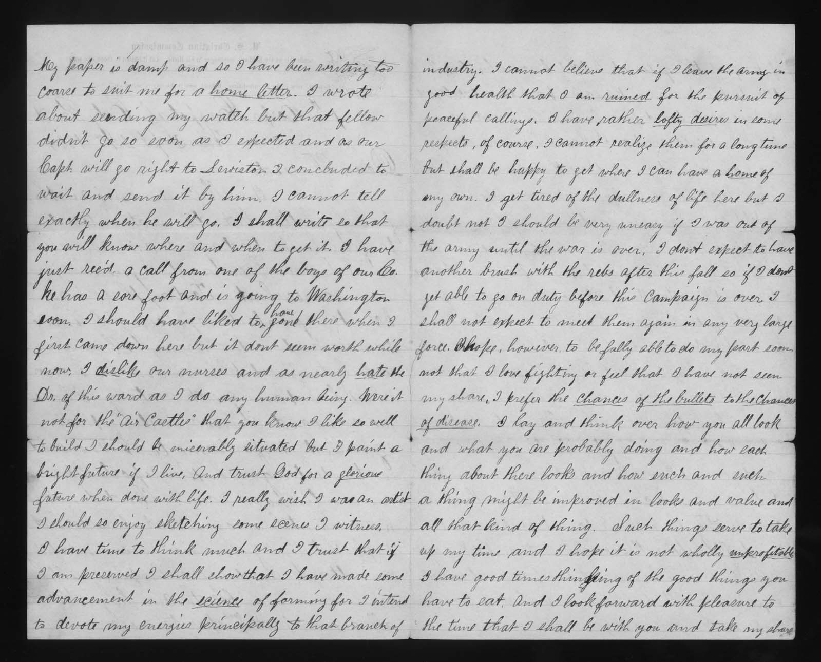 Letter, John M. Jackson, 9th Corps Army Hospital, City Point, Virginia, to Joseph Jackson Family, Pages 2-3