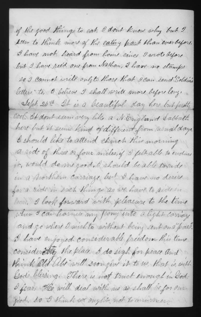 Letter, John M. Jackson, 9th Corps Army Hospital, City Point, Virginia, to Joseph Jackson Family, Page 4