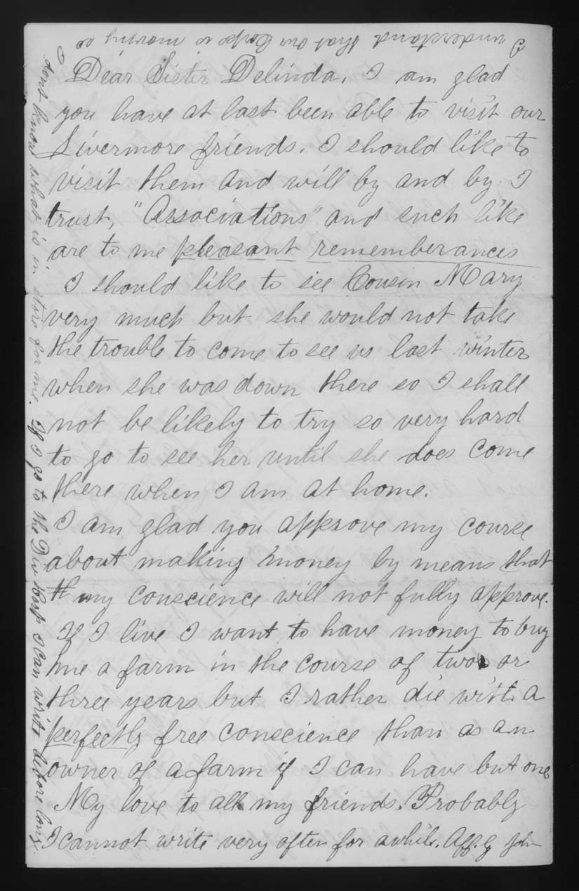 Letter, John M. Jackson, 9th Corps Army Hospital, City Point, Virginia, to Betsey Mower Jackson and Delinda Jackson, Page 4