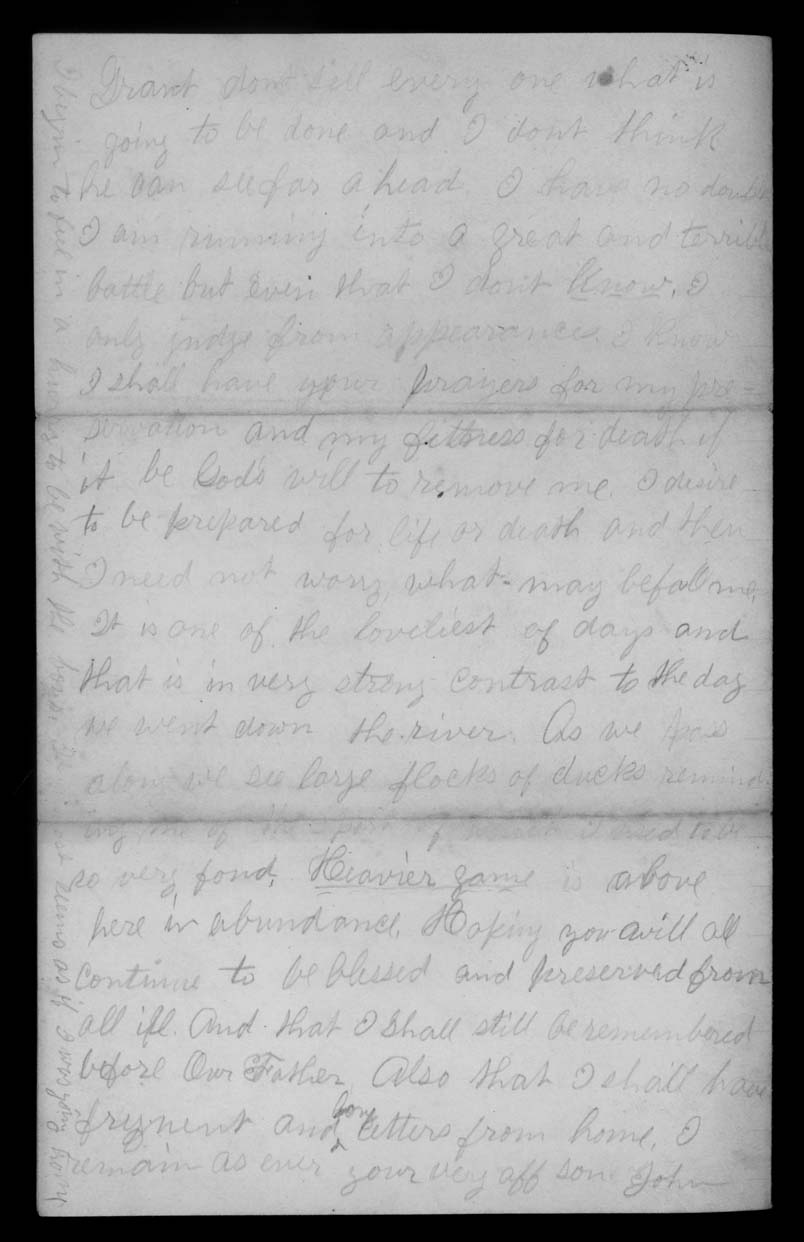 Letter, John M. Jackson, a boat travelling up the James River, Virginia, to Betsey Mower Jackson, Page 4