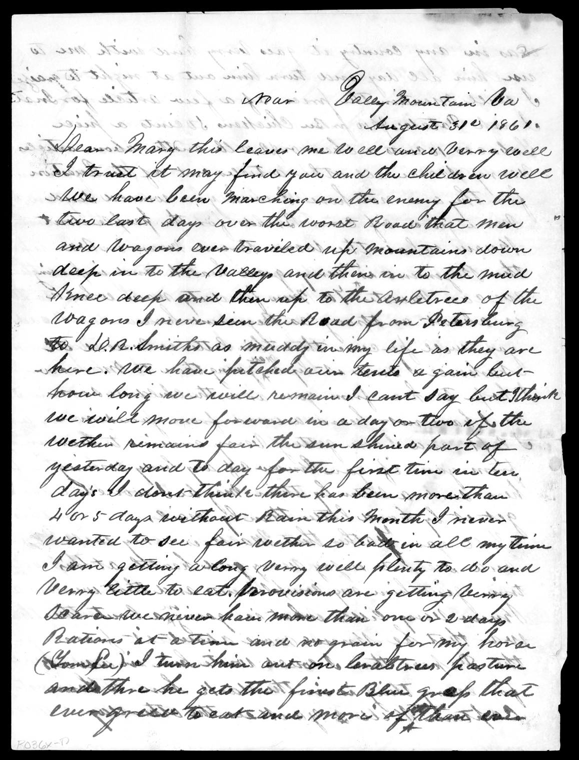Letter, Chris C. McKinney, near Valley Mountain, Virginia, to Mary McKinney