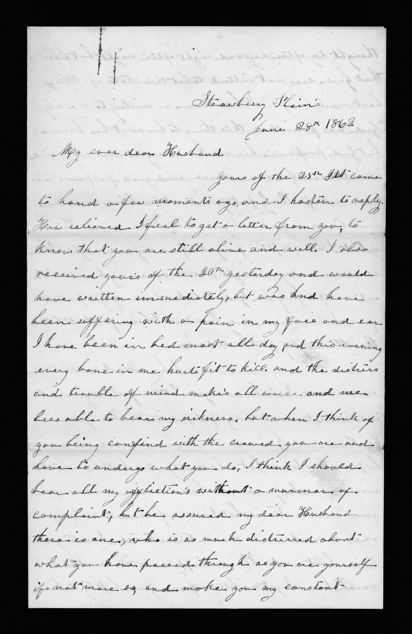 Letter, Elizabeth Walker Meek, Strawberry Plains, Tennessee, to James Monroe Meek