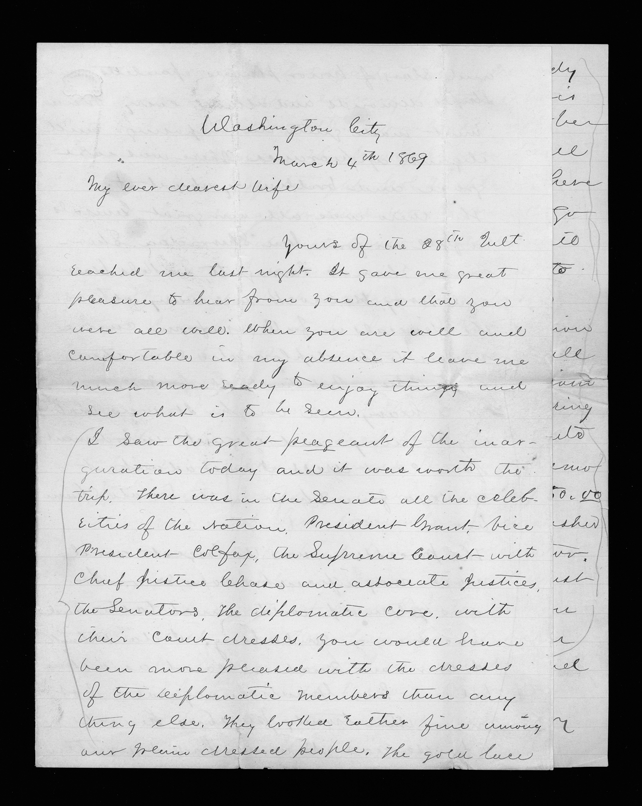 Letter, James Monroe Meek, Washington, D.C., to Elizabeth Walker Meek