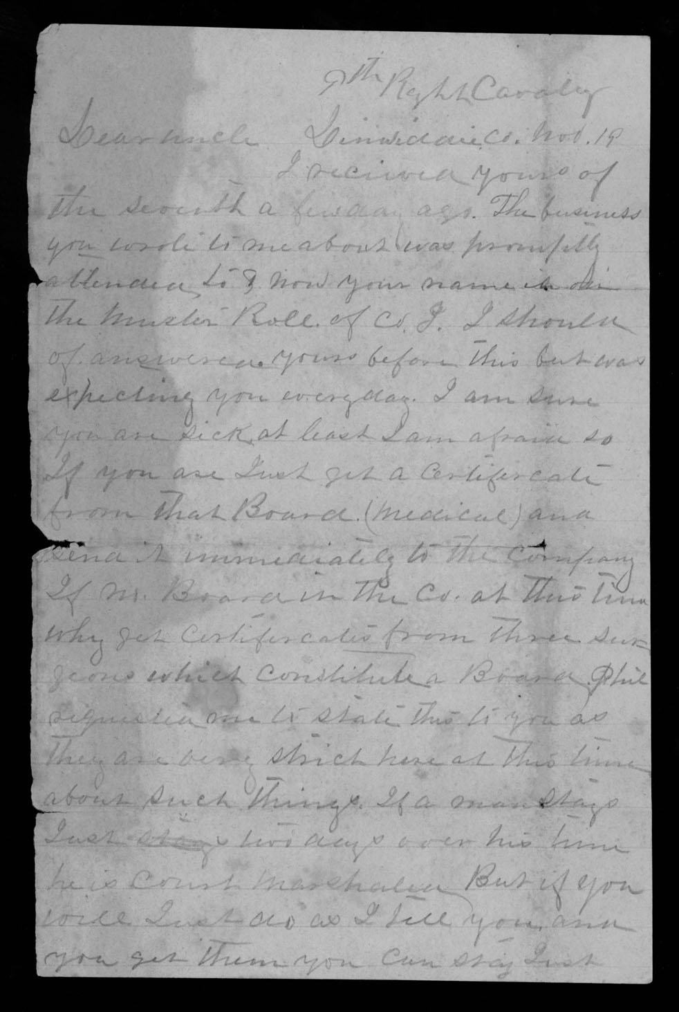 Letter, John Nathaniel Peed, Dinwiddie County, to John E. Owens