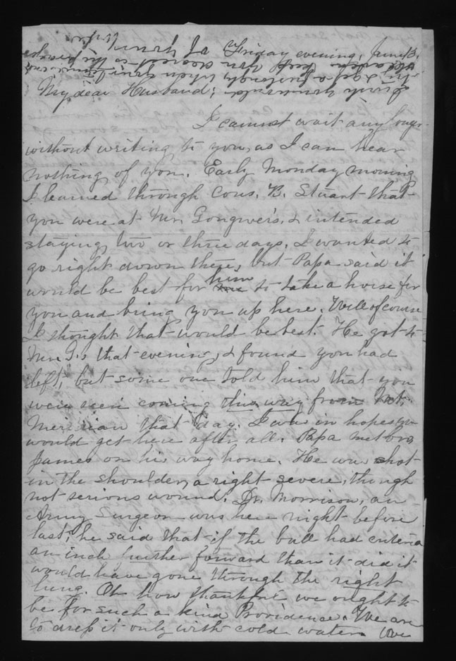 Letter, Martha White Read, Augusta County, Virginia, to Thomas Griffin Read