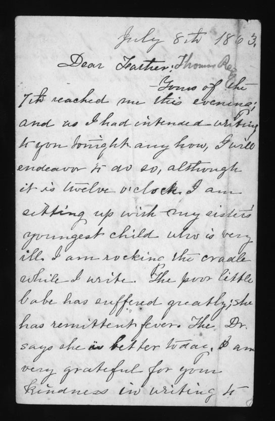 Letter, Martha White Read, to Thomas Read [Father-in-law]
