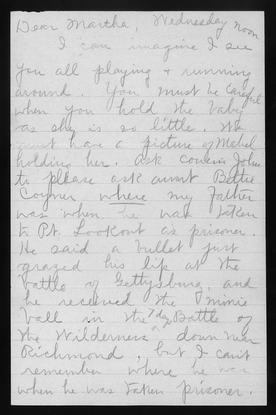 Letter, &quot;Mamma,&quot; to Martha
