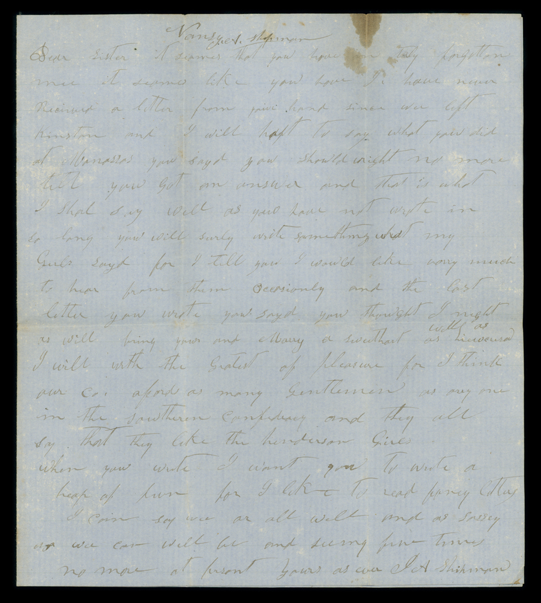 Letter, Jesse Albert Shipman, Camp Manchester, Virginia, to Nancy A. Shipman and Andrew R. Shipman