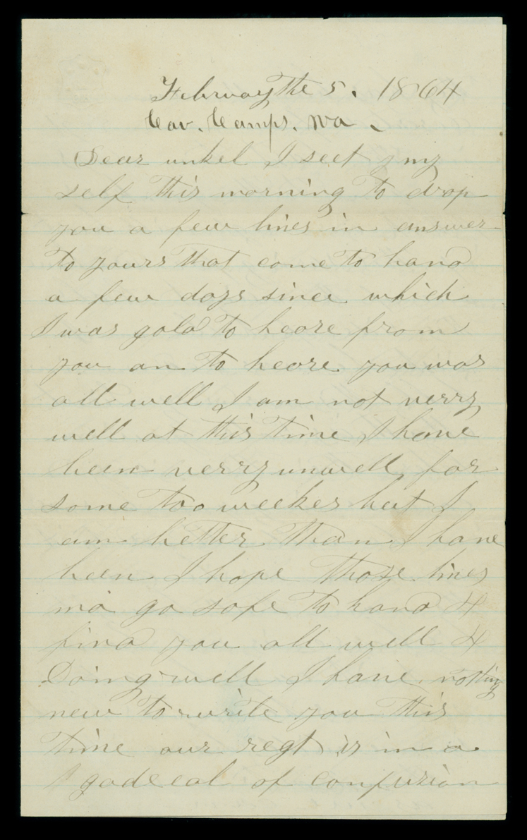 Letter, E.J.H. and Jackson Stepp, Cavalry Camp, Virginia, to Andrew R. Shipman