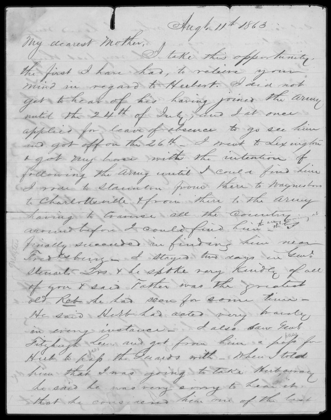 Letter, Andrew Keiser Shriver, [Virginia], to Mary Owings Shriver