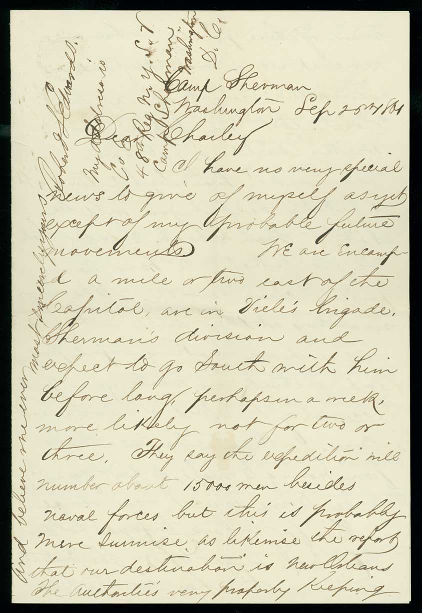 Letter, Robert Sedgwick Edwards, Camp Sherman, Washington, D.C., to Charley