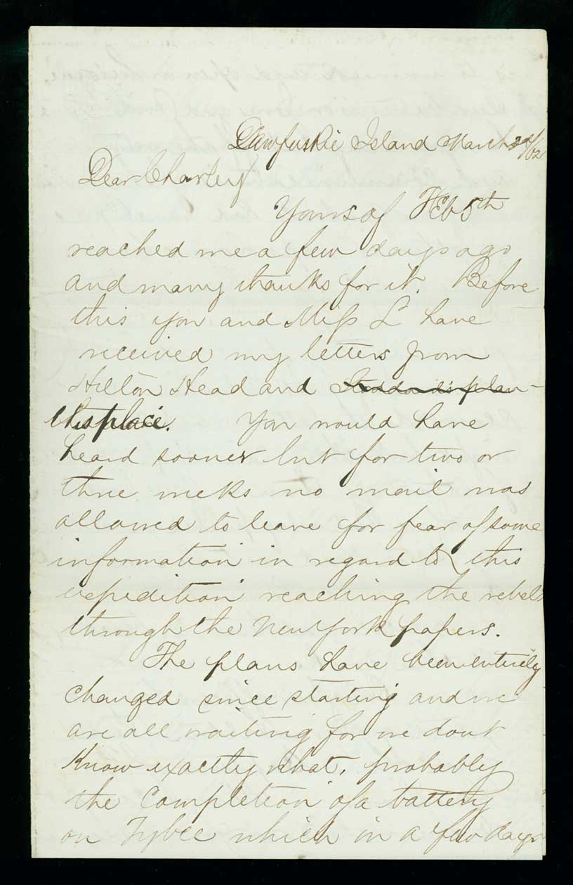Letter, Robert Sedgwick Edwards, Daufuskie Island, South Carolina, to Charley