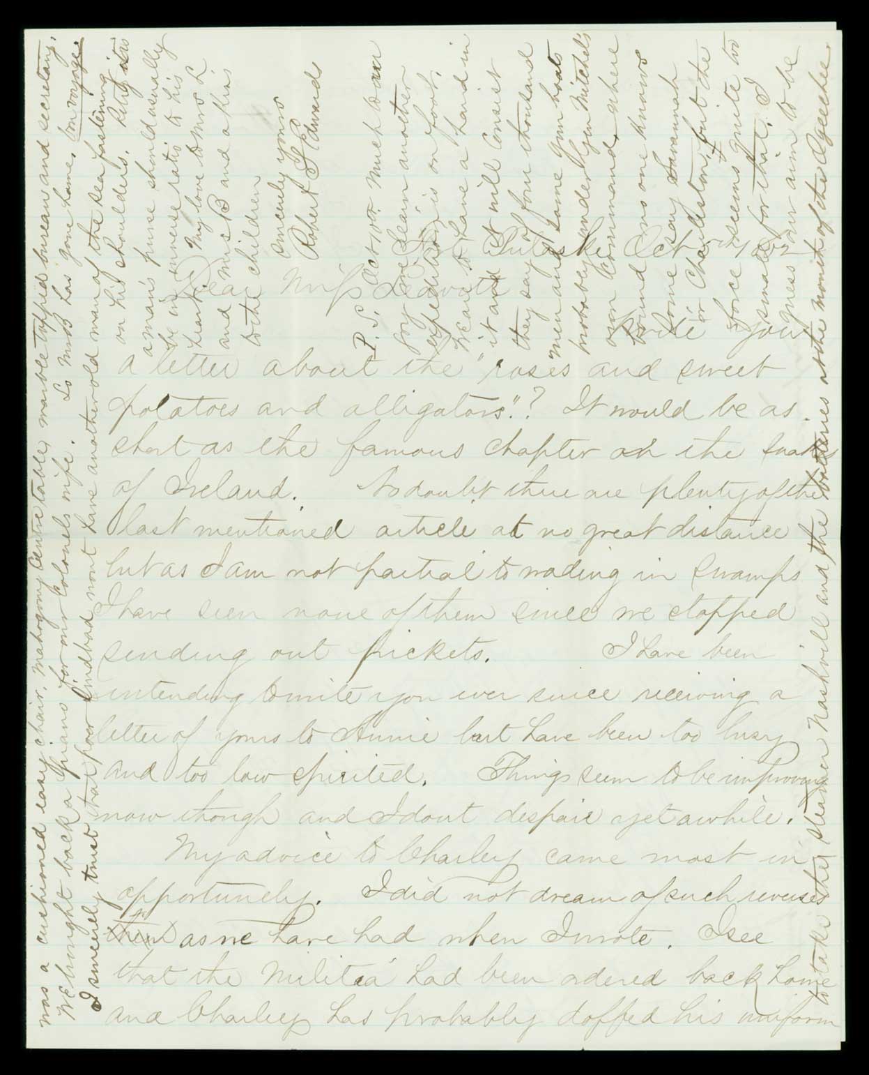 Letter, Robert Sedgwick Edwards, Fort Pulaski, Georgia, to Miss Leavitt
