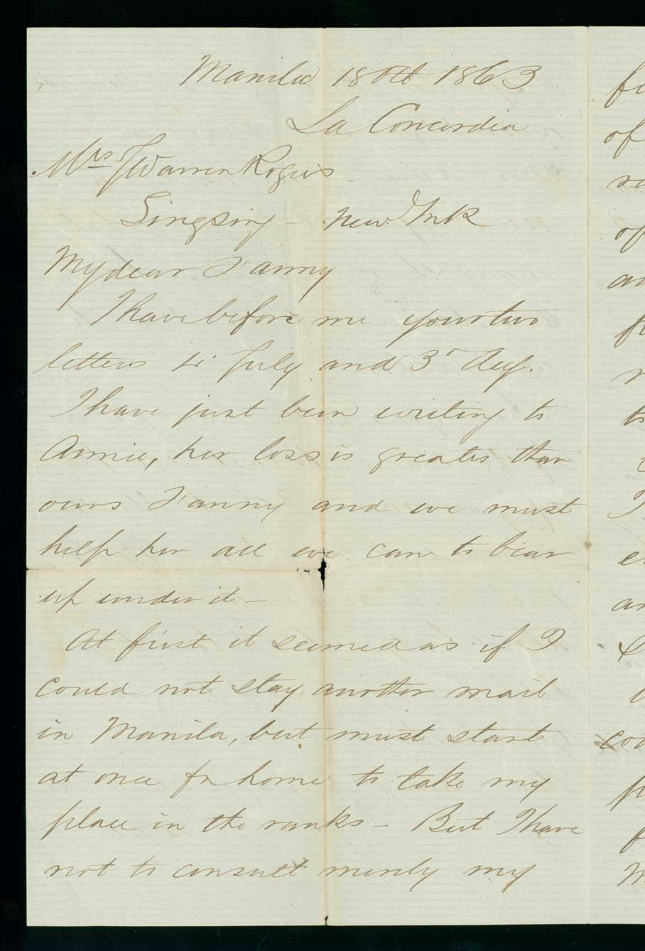 Letter, Ogden Ellery Edwards, Manila, Philippines, to Frances Edwards Rogers