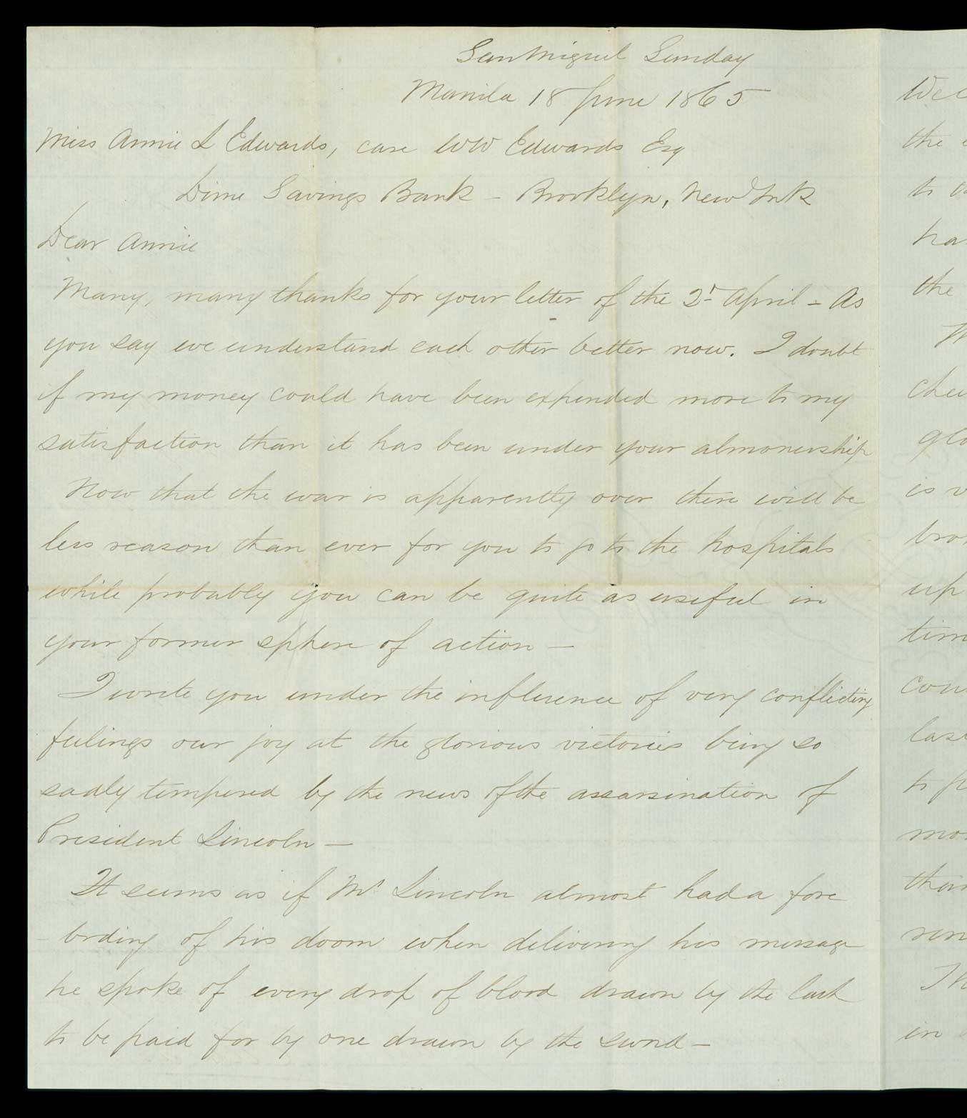 Letter, Ogden Ellery Edwards, Manila, Philippines, to Anna Louise Edwards