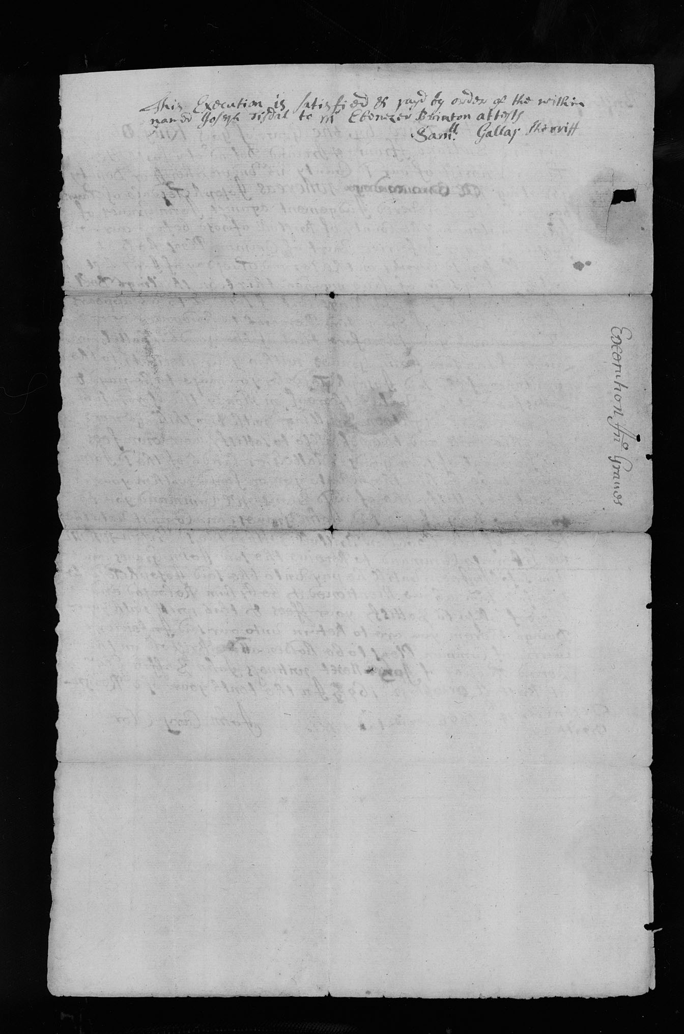 John Cary, "Writ of execution against John Graves," Verso